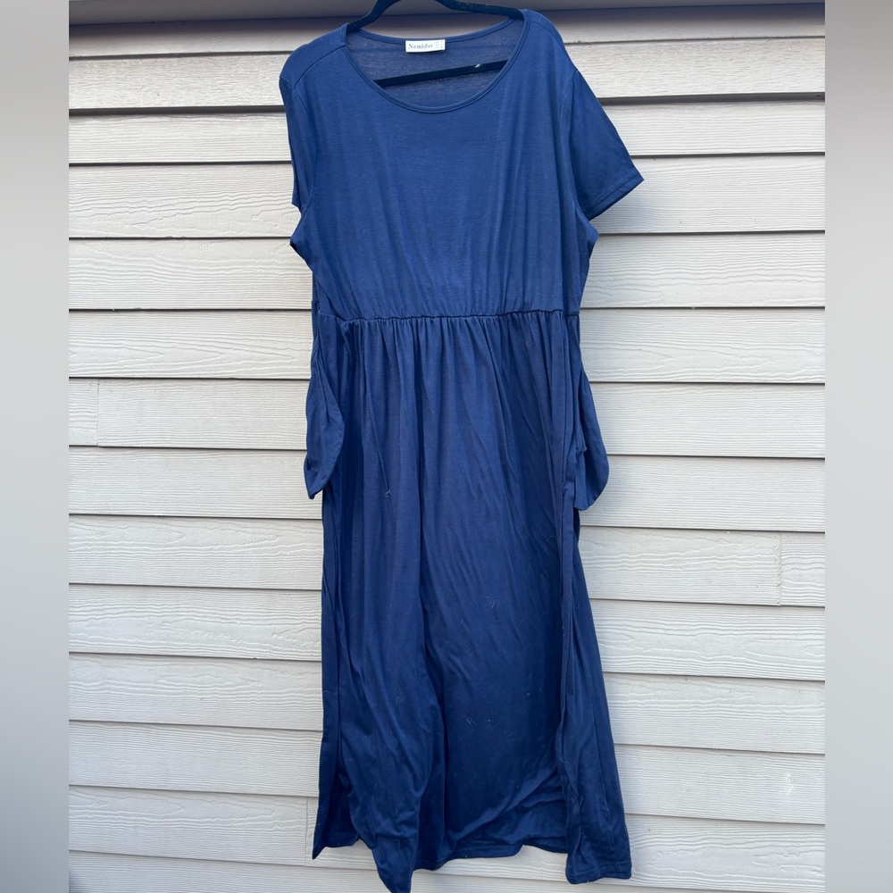 Navy Blue Cotton Dress